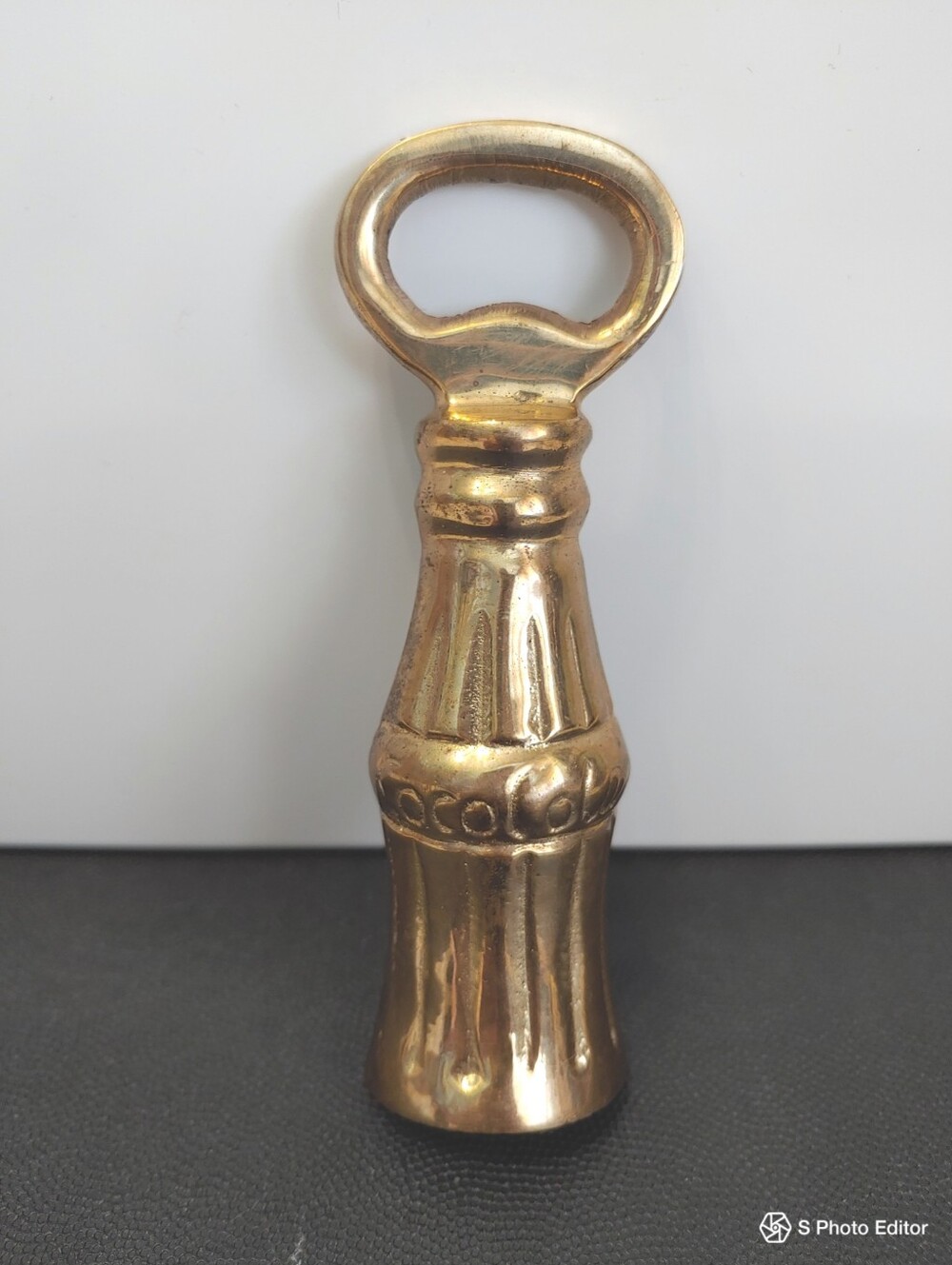 Vintage rare collectable solid brass contour bottle shaped Coca cola opener